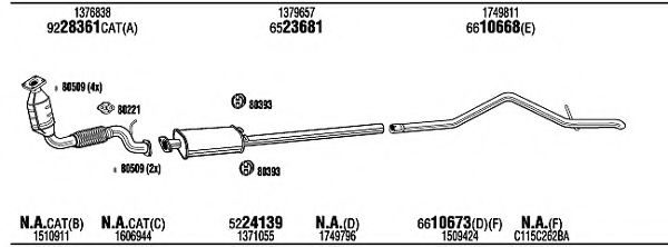 Система выпуска ОГ FONOS FOK19590AC Система выпуска ОГ FONOS FOK19590AC