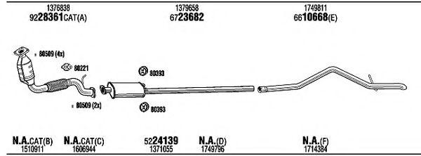 Система выпуска ОГ FONOS FOK19590AE Система выпуска ОГ FONOS FOK19590AE