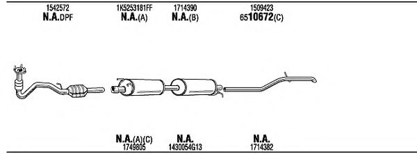 Система выпуска ОГ FONOS FOK19590BB Система выпуска ОГ FONOS FOK19590BB