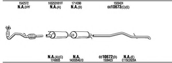 Система выпуска ОГ FONOS FOK19590BC Система выпуска ОГ FONOS FOK19590BC