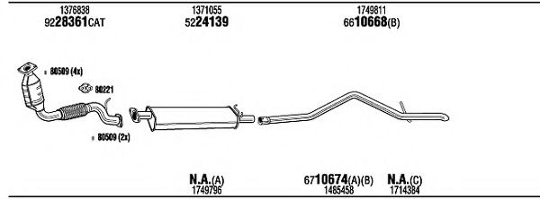 Система выпуска ОГ FONOS FOK19591AE Система выпуска ОГ FONOS FOK19591AE
