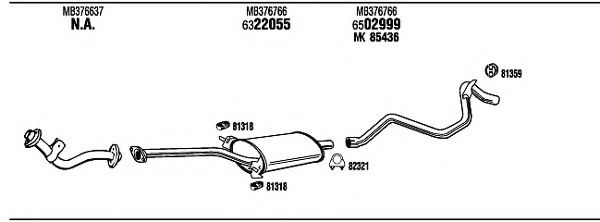 Система выпуска ОГ FONOS MI70007 Система выпуска ОГ FONOS MI70007