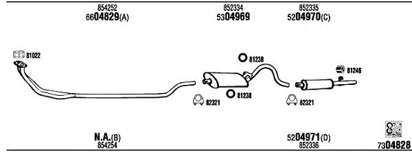 Система выпуска ОГ FONOS OP30117 Система выпуска ОГ FONOS OP30117