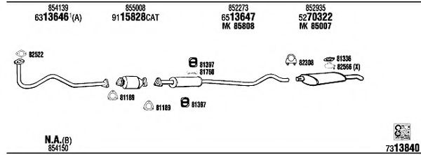 Система выпуска ОГ FONOS OP40124 Система выпуска ОГ FONOS OP40124