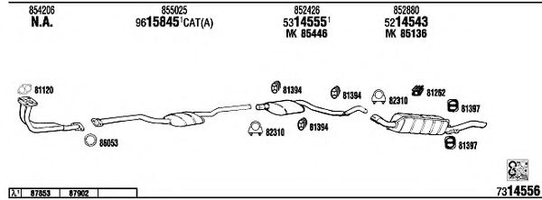 Система выпуска ОГ FONOS OP55007 Система выпуска ОГ FONOS OP55007