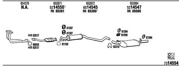 Система выпуска ОГ FONOS OP55028 Система выпуска ОГ FONOS OP55028