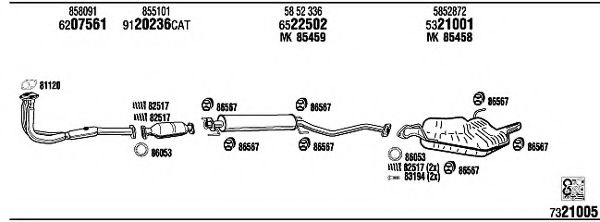 Система выпуска ОГ FONOS OP55084 Система выпуска ОГ FONOS OP55084
