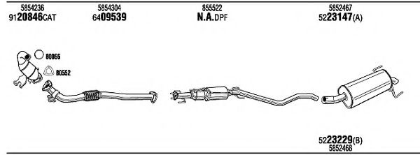 Система выпуска ОГ FONOS OPH18072BB Система выпуска ОГ FONOS OPH18072BB