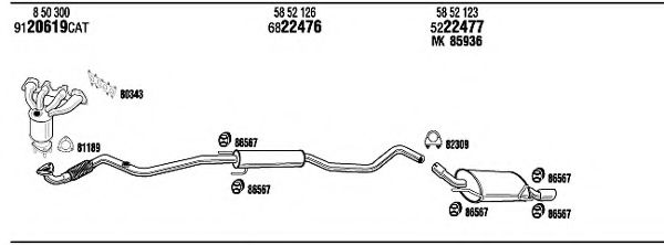 Система выпуска ОГ FONOS OPT15295 Система выпуска ОГ FONOS OPT15295