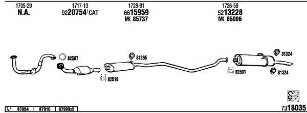 Система выпуска ОГ FONOS PE40548 Система выпуска ОГ FONOS PE40548