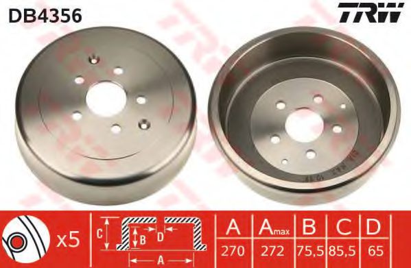 Тормозной барабан TRW DB4356 Тормозной барабан TRW DB4356