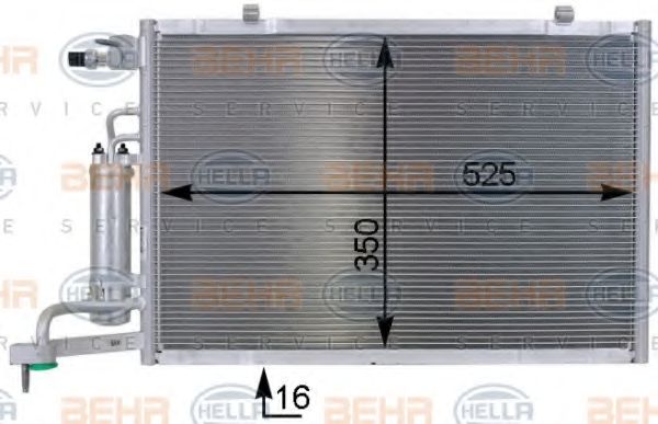 Конденсатор, кондиционер HELLA 8FC 351 000-401 Конденсатор, кондиционер HELLA 8FC 351 000-401