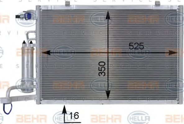 Конденсатор, кондиционер HELLA 8FC 351 000-411 Конденсатор, кондиционер HELLA 8FC 351 000-411