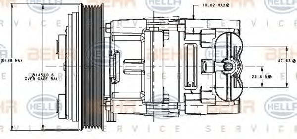 Компрессор, кондиционер HELLA 8FK 351 334-131 Компрессор, кондиционер HELLA 8FK 351 334-131