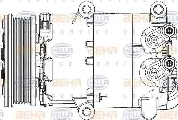 Компрессор, кондиционер HELLA 8FK 351 334-441 Компрессор, кондиционер HELLA 8FK 351 334-441