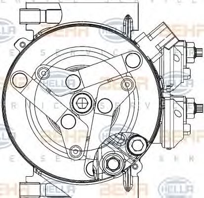 Компрессор, кондиционер HELLA 8FK 351 334-441 Компрессор, кондиционер HELLA 8FK 351 334-441