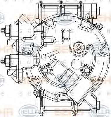 Компрессор, кондиционер HELLA 8FK 351 334-441 Компрессор, кондиционер HELLA 8FK 351 334-441