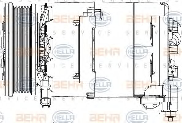 Компрессор, кондиционер HELLA 8FK 351 334-441 Компрессор, кондиционер HELLA 8FK 351 334-441