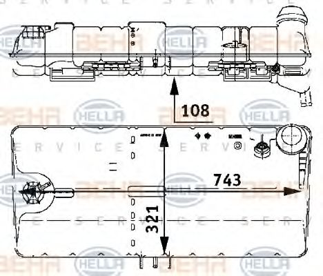 Компенсационный бак, охлаждающая жидкость HELLA 8MA 376 705-331 Компенсационный бак, охлаждающая жидкость HELLA 8MA 376 705-331