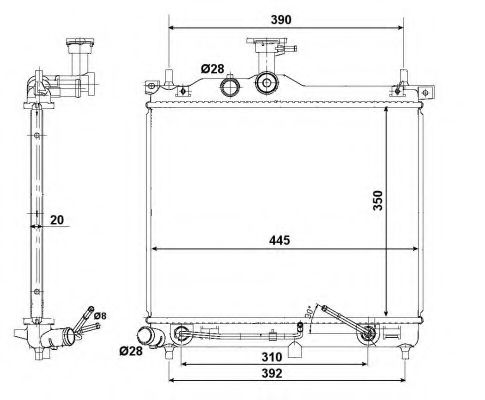 Радиатор, охлаждение двигателя NRF 58425 Радиатор, охлаждение двигателя NRF 58425