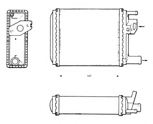 Теплообменник, отопление салона NRF 58600 Теплообменник, отопление салона NRF 58600