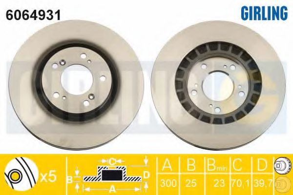 Тормозной диск GIRLING 6064931 Тормозной диск GIRLING 6064931
