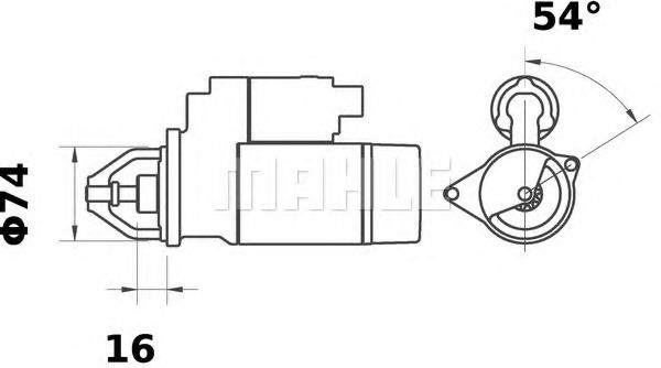 Стартер MAHLE ORIGINAL MS 14 Стартер MAHLE ORIGINAL MS 14