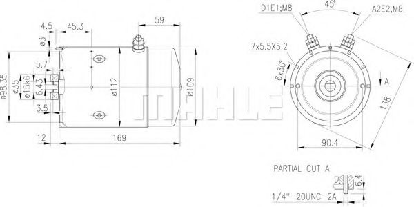 Электродвигатель MAHLE ORIGINAL MM 170 Электродвигатель MAHLE ORIGINAL MM 170