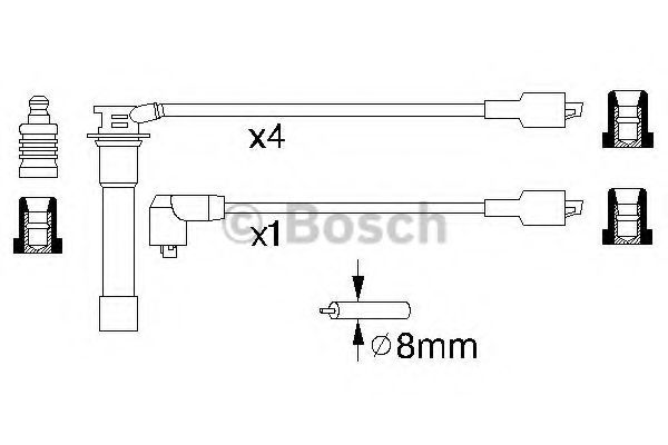 Комплект проводов зажигания BOSCH 0 986 356 770 Комплект проводов зажигания BOSCH 0 986 356 770