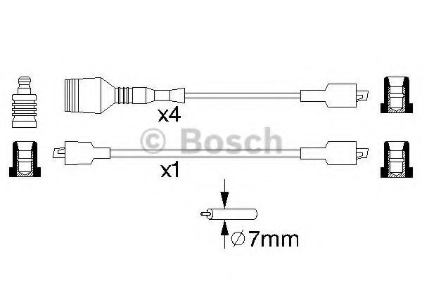 Комплект проводов зажигания BOSCH 0 986 356 823 Комплект проводов зажигания BOSCH 0 986 356 823