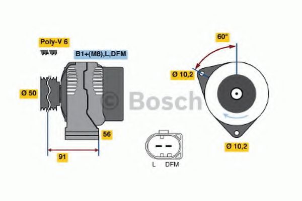Генератор BOSCH 0 124 615 044 Генератор BOSCH 0 124 615 044