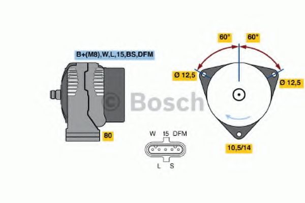 Генератор BOSCH 0 124 655 039 Генератор BOSCH 0 124 655 039