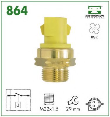 Термовыключатель, вентилятор радиатора MTE-THOMSON 864 Термовыключатель, вентилятор радиатора MTE-THOMSON 864