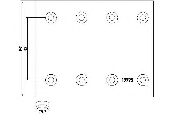 Комплект тормозных башмаков, барабанные тормоза TEXTAR 1779501 Комплект тормозных башмаков, барабанные тормоза TEXTAR 1779501