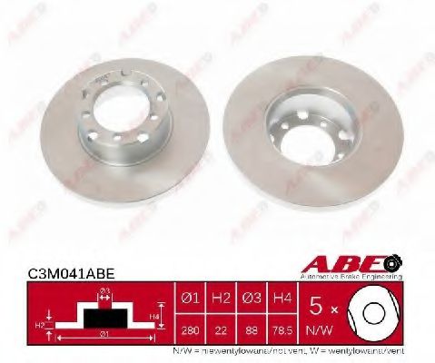 Тормозной диск ABE C3M041ABE Тормозной диск ABE C3M041ABE