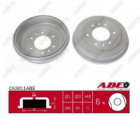 Тормозной барабан ABE C63011ABE Тормозной барабан ABE C63011ABE
