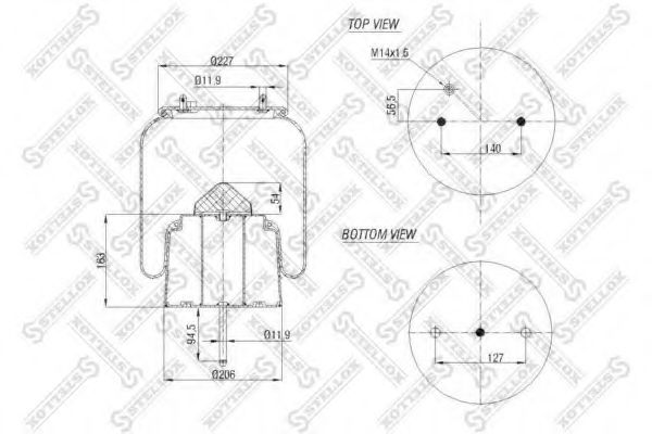Кожух пневматической рессоры STELLOX 84-00152-SX Кожух пневматической рессоры STELLOX 84-00152-SX