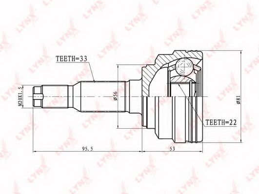 Шарнирный комплект, приводной вал LYNXauto CO-1806 Шарнирный комплект, приводной вал LYNXauto CO-1806