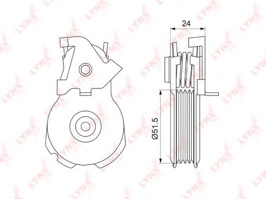 Натяжитель ремня, клиновой зубча LYNXauto PT-3053 Натяжитель ремня, клиновой зубча LYNXauto PT-3053