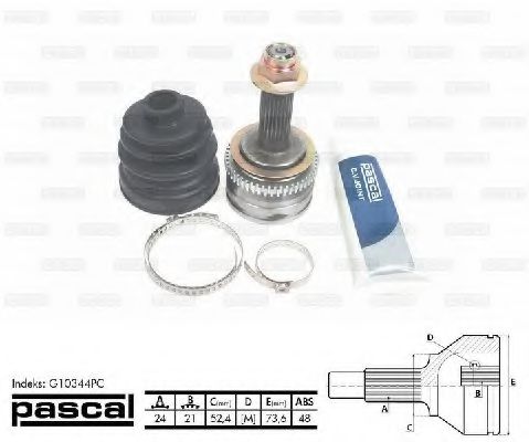 Шарнирный комплект, приводной вал PASCAL G10344PC Шарнирный комплект, приводной вал PASCAL G10344PC