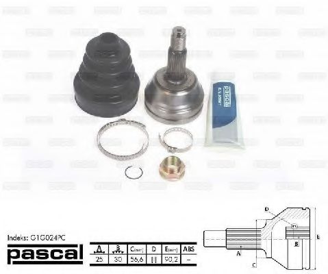 Шарнирный комплект, приводной вал PASCAL G1G024PC Шарнирный комплект, приводной вал PASCAL G1G024PC