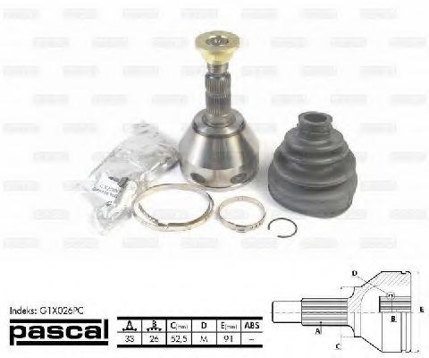 Шарнирный комплект, приводной вал PASCAL G1X026PC Шарнирный комплект, приводной вал PASCAL G1X026PC