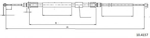 Трос, стояночная тормозная система CABOR 10.4157 Трос, стояночная тормозная система CABOR 10.4157