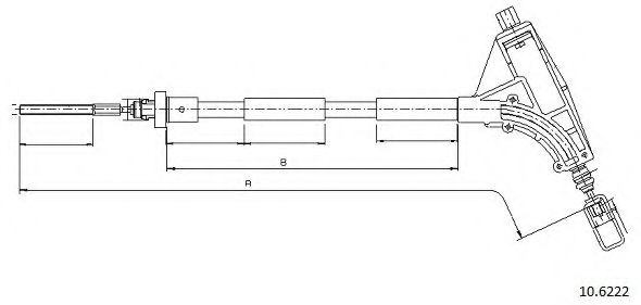 Трос, стояночная тормозная система CABOR 10.6222 Трос, стояночная тормозная система CABOR 10.6222