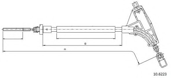 Трос, стояночная тормозная система CABOR 10.6223 Трос, стояночная тормозная система CABOR 10.6223