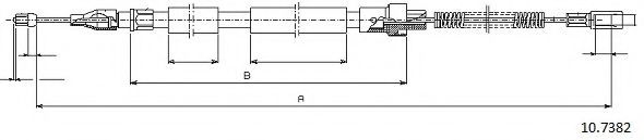 Трос, стояночная тормозная система CABOR 10.7382 Трос, стояночная тормозная система CABOR 10.7382