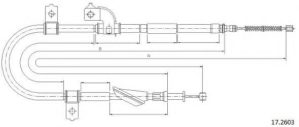 Трос, стояночная тормозная система CABOR 17.2603 Трос, стояночная тормозная система CABOR 17.2603