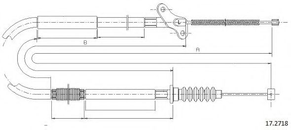 Трос, стояночная тормозная система CABOR 17.2718 Трос, стояночная тормозная система CABOR 17.2718