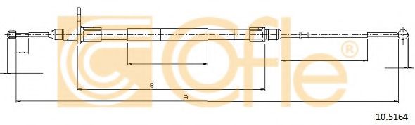Трос, стояночная тормозная система COFLE 10.5164 Трос, стояночная тормозная система COFLE 10.5164
