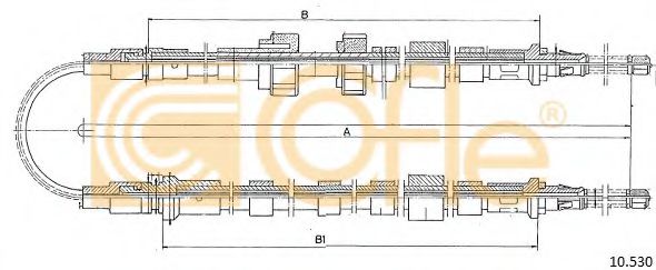Трос, стояночная тормозная система COFLE 10.530 Трос, стояночная тормозная система COFLE 10.530